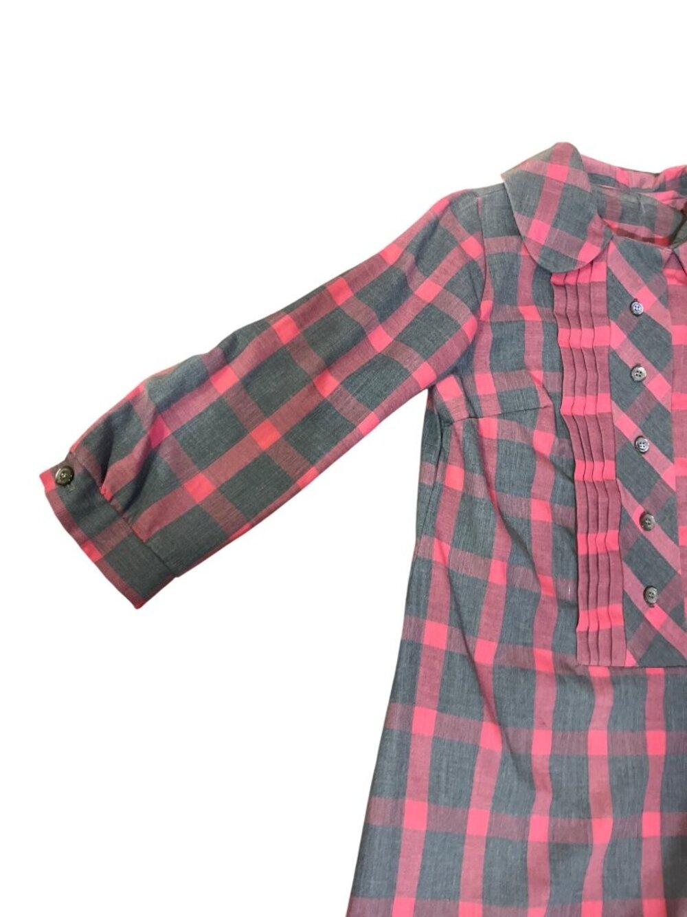 Vintage Handmade Plaid Dress Tunic Peter Pan Collar Womens S? Used - Picture 10 of 16
